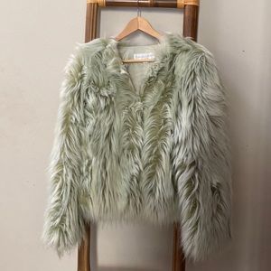 Donna Salyers- Fabulous Furs Green Faux Fur Jacket